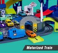 Garáž 6 poschodová s motorizovaným výťahom Super Chase Center Majorette so zvukom a svetlom elektronický vláčik a 4 autíčka od 5 rokov