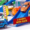 Garáž 7 poschodová s 2 motorizovanými výťahmi Super City Garage Majorette so zvukom a svetlom elektronický vláčik a 6 kovových autíčok od 5 rokov