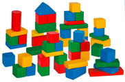 Drevené kocky Coloured Wooden Blocks Eichhorn farebné 50 kusov veľkosť 25 mm od 12 mes
