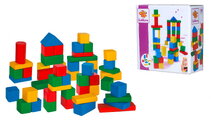 Drevené kocky Coloured Wooden Blocks Eichhorn farebné 50 kusov veľkosť 25 mm od 12 mes
