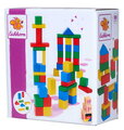 Drevené kocky Coloured Wooden Blocks Eichhorn farebné 50 kusov veľkosť 25 mm od 12 mes