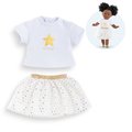 Tričko a sukňa pre bábiku Top & Skirt Set Ivory & Gold Ma Corolle pre 36 cm bábiku