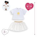 Tričko a sukňa pre bábiku Top & Skirt Set Ivory & Gold Ma Corolle pre 36 cm bábiku
