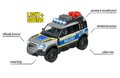 Autíčko policajné Land Rover Police Majorette so zvukom a svetlom dĺžka 12,5 cm