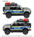 Autíčko policajné Land Rover Police Majorette so zvukom a svetlom dĺžka 12,5 cm