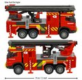 Autíčko hasičské Volvo Truck Fire Engine Majorette so zvukom a svetlom dĺžka 19 cm