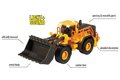 Nakladač Volvo Wheel Loader Majorette 21 cm dĺžka so zvukom a svetlom a pohyblivými časťami