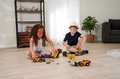 Kamión s nakladačom Volvo Truck & Wheel Loader Majorette 35 cm dĺžka so zvukom a svetlom