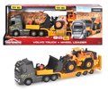 Kamión s nakladačom Volvo Truck & Wheel Loader Majorette 35 cm dĺžka so zvukom a svetlom