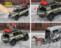 Auto terénne s prívesom pre koňa Land Rover Horse Carrier Majorette 25 cm dĺžka so zvukom a svetlom