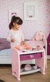 Postieľka k posteli s pultom na prebaľovanie Violette Baby Nurse 2v1 Smoby 3 pozície s 8 doplnkami od 24 mes