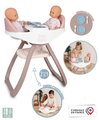 Jedálenská stolička pre dvojičky Twin Highchair 2in1 Natur D'Amour Baby Nurse Smoby pre 42 cm bábiky so 4 doplnkami od 24 mes