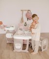 Domček pre bábiku Large Doll's Play Center Natur D'Amour Baby Nurse Smoby trojkrídlový s 23 doplnkami (kuchynka, kúpelňa, spálňa)