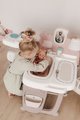 Domček pre bábiku Large Doll's Play Center Natur D'Amour Baby Nurse Smoby trojkrídlový s 23 doplnkami (kuchynka, kúpelňa, spálňa)