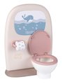 Záchod a kúpeľňa pre bábiky Toilets 2in1 Baby Nurse Smoby obojstranný s WC papierom a 3 doplnky k umývadlu