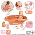 Vanička s nočníkom Bath Set & Accessories Soft Baby Nurse Smoby s 8 doplnkami pre 42 cm bábiku