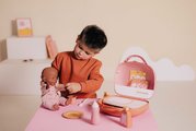 Kufrík s prebaľovacími potrebami Vanity Soft Baby Nurse Smoby pre bábiku s 12 doplnkami