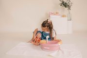 Vanička s funkčnou sprchou Balneo Bath Soft Baby Nurse Smoby s jacuzzi kúpeľom s LED svetlom a bublaním elektronická