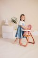 Jedálenská stolička s farebnými krúžkami Highchair Soft Baby Nurse Smoby s lyžičkou a tanierikom pre 42 cm bábiku od 18 mes
