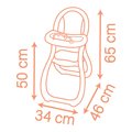 Jedálenská stolička s farebnými krúžkami Highchair Soft Baby Nurse Smoby s lyžičkou a tanierikom pre 42 cm bábiku od 18 mes