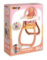 Jedálenská stolička s farebnými krúžkami Highchair Soft Baby Nurse Smoby s lyžičkou a tanierikom pre 42 cm bábiku od 18 mes