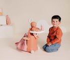 Prebaľovací kufrík s postieľkou na kolieskach 3v1 Nursery Soft Baby Nurse Smoby s jedálenskou stoličkou 6 doplnkov od 18 mes