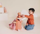 Prebaľovací kufrík s postieľkou na kolieskach 3v1 Nursery Soft Baby Nurse Smoby s jedálenskou stoličkou 6 doplnkov od 18 mes