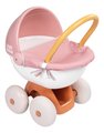 Hlboký kočík s textilom Pram Soft Baby Nurse Smoby pre 42 cm bábiku s 54 cm vysokou ergonomickou rúčkou od 18 mes