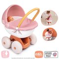 Hlboký kočík s textilom Pram Soft Baby Nurse Smoby pre 42 cm bábiku s 54 cm vysokou ergonomickou rúčkou od 18 mes