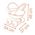 Hlboký kočík s textilom Pram Soft Baby Nurse Smoby pre 42 cm bábiku s 54 cm vysokou ergonomickou rúčkou od 18 mes
