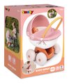 Hlboký kočík s textilom Pram Soft Baby Nurse Smoby pre 42 cm bábiku s 54 cm vysokou ergonomickou rúčkou od 18 mes