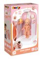 Kúpeľňa s funkčnou sprchou pre bábiky Shower Soft Baby Nurse Smoby s osuškou odnímateľnou sprchovou hlavicou a náučna brožúrka