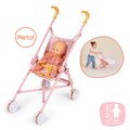 Kočík golfky skladací Foldable Pushchair Soft Baby Nurse Smoby pre 42 cm bábiku výška rúčky 57 cm od 24 mes