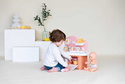 Kuchynka pre bábiku Baby Nurse Kitchen Smoby s varnou doskou a rúrou so 6 doplnkami od 18 mes