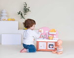 Kuchynka pre bábiku Baby Nurse Kitchen Smoby s varnou doskou a rúrou so 6 doplnkami od 18 mes