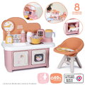 Kuchynka s jedálenskou stoličkou pre bábiku Baby Nurse Kitchen & High Chair Smoby s kuchynským robotom 7 doplnkov od 18 mes