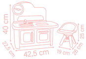 Kuchynka s jedálenskou stoličkou pre bábiku Baby Nurse Kitchen & High Chair Smoby s kuchynským robotom 7 doplnkov od 18 mes