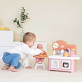 Kuchynka s jedálenskou stoličkou pre bábiku Baby Nurse Kitchen & High Chair Smoby s kuchynským robotom 7 doplnkov od 18 mes