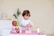 Obedová súprava pre bábiky Lunch Set Smoby s kuchynským robotom a textilnou taškou s 8 doplnkami od 18 mes