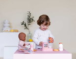 Obedová súprava pre bábiky Lunch Set Smoby s kuchynským robotom a textilnou taškou s 8 doplnkami od 18 mes