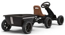 Motokára na šliapanie s prívesom Go Kart Foxy Espresso Black Exit Toys kovová konštrukcia s odolnými EVA kolesami a nastaviteľným sedadlom od 2 do 5 r