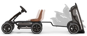 Motokára na šliapanie s prívesom Go Kart Foxy Espresso Black Exit Toys kovová konštrukcia s odolnými EVA kolesami a nastaviteľným sedadlom od 2 do 5 r