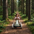 Motokára na šliapanie Go Kart Foxy Retro Green Exit Toys kovová konštrukcia s odolnými EVA kolesami a nastaviteľným sedadlom od 2 do 5 rokov