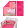 Súprava do postieľky Joy toTs-smarTrike hroch paplónik, plachta a hniezdo 100 % bavlnený satén ružová od 0 mesiacov
