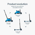 Odrážadlo a kolobežka 2v1 trojkolesová s LED kolesami Xtend Scooter Ride-on Blue smarTrike s vodiacou tyčou s nastaviteľnou výškou a úložným priestoro
