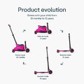 Odrážadlo a kolobežka 2v1 trojkolesová s LED kolesami Xtend Scooter Ride-on Pink smarTrike s vodiacou tyčou s nastaviteľnou výškou a úložným priestoro