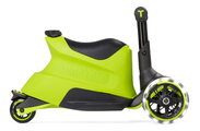 Odrážadlo a kolobežka 2v1 trojkolesová s LED kolesami Xtend Scooter Ride-on Lime smarTrike s vodiacou tyčou s nastaviteľnou výškou a úložným priestoro