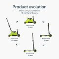 Odrážadlo a kolobežka 2v1 trojkolesová s LED kolesami Xtend Scooter Ride-on Lime smarTrike s vodiacou tyčou s nastaviteľnou výškou a úložným priestoro