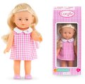 Bábika Mini Corolline Rosy Corolle dlhé blond vlasy s modrými očami a ružové šaty 20 cm