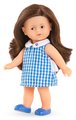 Bábika Mini Corolline Romy Corolle dlhé hnedé vlasy s hnedými očami a modré šaty 20 cm